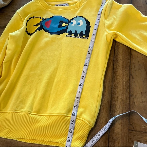 NWT Womens Medium Limited Edition Champion Yellow Pac-man XSweatshirt 80s Retro - Picture 7 of 11